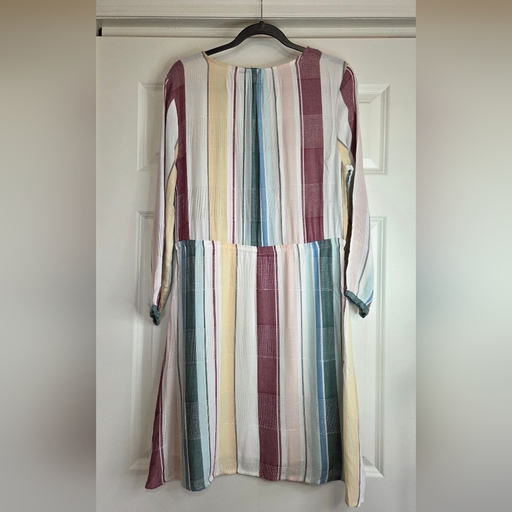 Rails 'Becca' Long-Sleeve Faux-Wrap Dress in Cusco Stripe - Size S - Picture 3 of 10